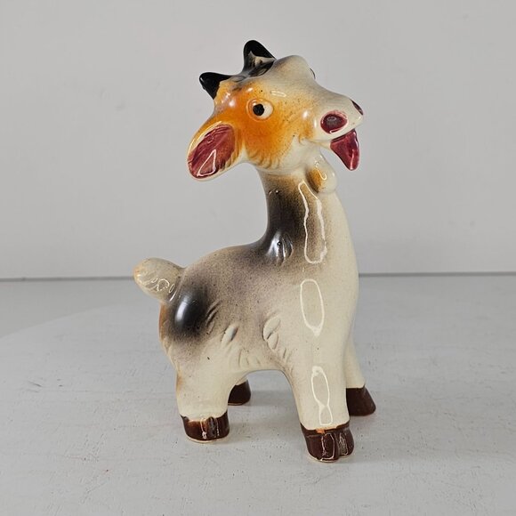 Vintage Ceramic Goat Figurine Made In Japan Funny Kitsch Quirky Long Neck - Picture 2 of 8